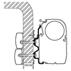 Thule Adapter Hymer Exsis / Hymer Camp Bis Baujahr 2011, Länge 4 M