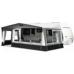 Caravan-Vorzelt Brand Palazzo 300 -Camping Komfort brand palazzo 300 tuere ganz links 2 vorderwandelemente 1 seitenwandelement zur veranda abgeklappt 1000 2 23710