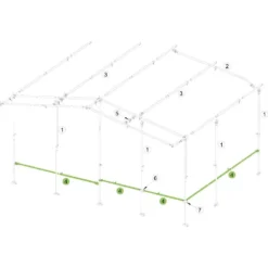 Vorzelt-Verandastange Brand Schellenstab, Alu 25x1 Mm, 215-300 Cm