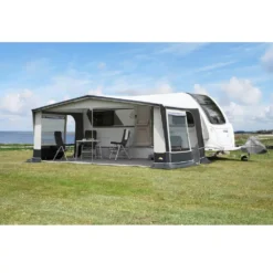 Saisonvorzelt DWT Jubilee 40, Tiefe 270 Cm -Camping Komfort dwt vorzelt jubilee 40 mit heruntergeklappter vorderwand fuer wohnwagen caravan 1000 2 22122